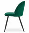 Set van 3 Stoelen BELLO - Groen Velvet, Zwarte Metalen Poten, Modern Design en Uitstekend Zitcomfort voor Woonkamer, Slaapkamer, Eetkamer of Kantoor, Max. 120 kg