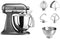 KitchenAid Artisan 5KSM175PSEMS - Keukenrobot - 4,8L RVS kom 300W - Grijs