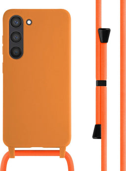 imoshion Hoesje Geschikt voor Samsung Galaxy S23 Hoesje Met Koord - imoshion Siliconen hoesje met koord - Oranje