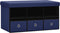 vidaXL - Opbergbank - inklapbaar - 76x38x38 - cm - kunstlinnen - blauw