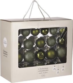 House of Seasons - Kerstballen Set - 42 Stuks - Ø7 cm - Donkergroen (42 stuks)