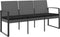 vidaXL - Tuinbank - 3-zits - met - kussens - polypropeen - rattan - donkergrijs