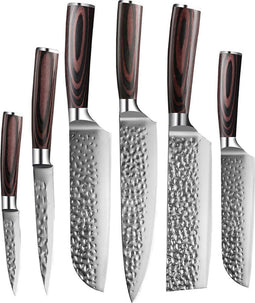 Shinrai Japan - Messenset - 6 delig - Hammered RVS - Luxe Geschenkdoos