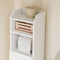 SoBuy FRG177-II-W - Toiletkast - 2-in-1 ontwerp met toiletrolhouder - Wit 20x18x95cm