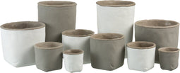 J-Line bloempot Zakje - cement - grijs - extra large - Ø 17.00 cm - 2 stuks