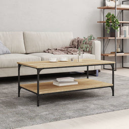 vidaXL - Salontafel - 100x55x40 - cm - bewerkt - hout - sonoma - eikenkleurig