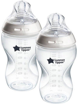Babyflessen - TOMMEE TIPPEE - NATURAL START - 340 ml - Antikoliek - Speen die de vorm van de borst imiteert - Set van 2