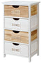 Ladenkast Gift Decor Home - 4 lades - Hout - Wit Bruin - 40 x 73,5 x 29 cm
