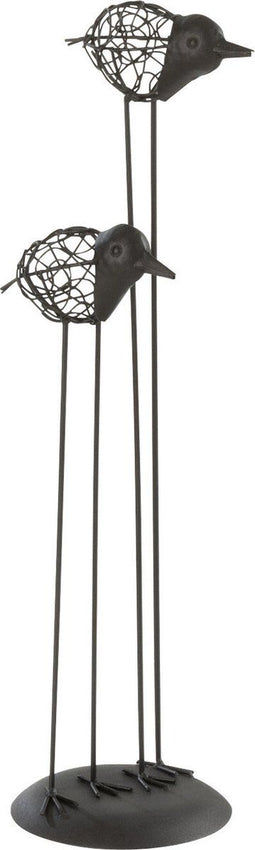 J-Line decoratie Vogels - metaal - zwart - small