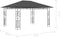 vidaXL - Prieel - met - klamboe - LED-lichtslinger - 4x3x2,73 - m - antracietkleurig