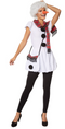 DressForFun Sneeuwvrouw Kostuum - Pluche Jurk met Grote Knopen - Maat XXL - Wit