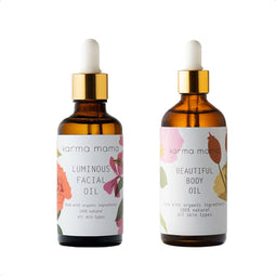 Karma Mama Natuurlijke Luxe Body & Facial Oil Duo – Zwangerschap & Postpartum – Voedend & Verzachtend
