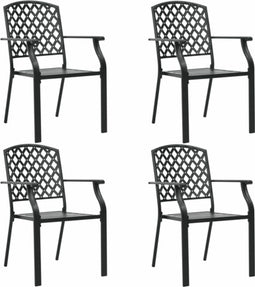 vidaXL - Tuinstoelen - 4 - st - mesh - ontwerp - staal - antraciet