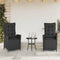 vidaXL - Tuinstoelen - 2 - st - verstelbaar - met - voetensteun - poly - rattan - zwart