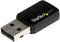 Startech.com USB433WACDB - USB 2.0 AC600 mini-dubbelband draadloze netwerkadapter 802.11ac - Zwart