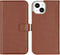 Selencia iPhone 14 - Echt Lederen Bookcase - 3 Pashouders - Lichtbruin