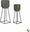 Plantenbakkenset DKD Home Decor Versleten 32 x 32 x 84 cm Metaal (2 Stuks)