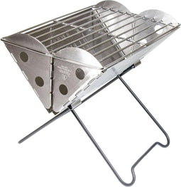 Mini Flatpack Grill & Firepit - Vuurkorf en Grill in één - RVS Opklapbare Grill & Go Compacte Vuurkorf Opvouwbare Uco Flatpack Lichtgewicht Grill BBQ Barbecue Vuurmand + Handige Draagtas