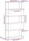 vidaXL - Boekenkast/kamerscherm - 80x25x163,5 - cm - massief - grenenhout - grijs