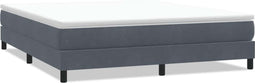vidaXL - Boxspringbed - zonder - matras - 180x220 - cm - fluweel - donkergrijs