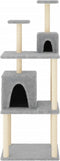 vidaXL - Kattenmeubel - met - sisal - krabpalen - 167 - cm - lichtgrijs
