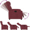 Fauteuil verstelbaar stof wijnrood