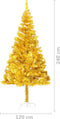 vidaXL - Kunstkerstboom - met - standaard - 240 - cm - PET - goudkleurig