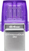 Kingston DataTraveler microDuo 3C - USB-stick 64GB - USB-A 3.2 Gen 1 en USB-C - Paars