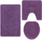 vidaXL - 3-delige - badmatset - paars - polypropyleen - antislip