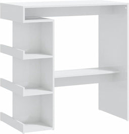 vidaXL - Bartafel - met - opbergrek - 100x50x101,5 - cm - hoogglans - wit