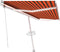 vidaXL - Luifel - automatisch - met - LED - windsensor - 500x300 - cm - oranje - bruin