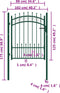 vidaXL - Poort - met - speerpunten - 100x125 - cm - staal - groen