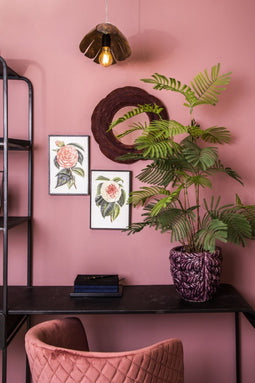 PTMD look rood spiegel van velvet en poly roos des