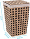 5Five Wasmand Riet met deksel - beige/zwart - 40L - 33 x 33 x 53 cm