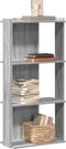 vidaXL - Boekenkast - 3-laags - 60x30x120 - cm - bewerkt - hout - grijs - sonoma - eiken