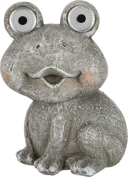 J-Line figuur Kikker Solar - polyresin - grijs - small