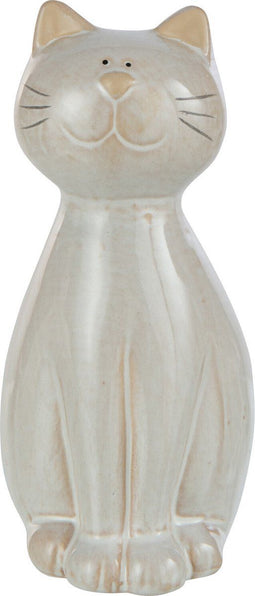 J-Line decoratie Kat Zittend - porselein - beige - medium