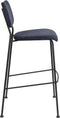 Zuiver Benson Barkruk - Zithoogte 75 Cm - Set Van 2 - Stof Donkerblauw - Zwart Metalen Frame