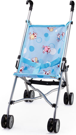 Bayer Design - Poppenbuggy - Voor poppen tot 46 cm - Blauw met Koeien