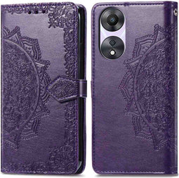 iMoshion Hoesje Geschikt voor Oppo A78 Hoesje Met Pasjeshouder - iMoshion Mandala Bookcase - Paars