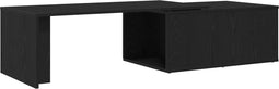 vidaXL - Salontafel - Zwart - Eiken - 150x50x35 - cm - Gelaagd - Hout