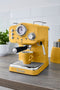 Swan Retro Espressomachine – Gebruikt Gemalen Koffie en Koffiepads – Geel