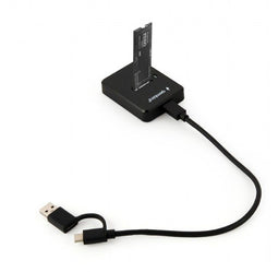 Gembird M.2 Dockingstation - USB Type-C - SATA & NVMe ondersteuning - Zwart