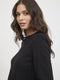 Vila Viril - Trui O-neck L/s Femme Knit Top - Fijn gebreid - Zwart Dames Maat L