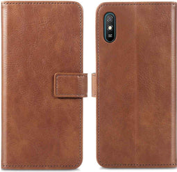iMoshion Hoesje Geschikt voor Xiaomi Redmi 9A Hoesje Met Pasjeshouder - iMoshion Luxe Bookcase - Bruin