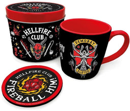 Pyramid International Stranger Things - Hellfire Club Gift Set - Mok Onderzetter Blikje - Rood Zwart