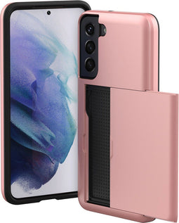 imoshion Hoesje Geschikt voor Samsung Galaxy S21 Hoesje - Ruimte voor 2 pasjes - imoshion Backcover met pasjeshouder - Rosé Goud