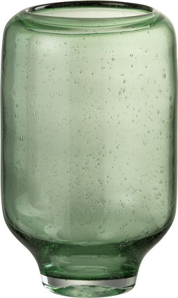 J-Line vaas Nora Op Voet Rond - glas - lichtgroen - small - 26.5 cm hoog