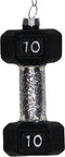 HD Collection - Ornament kerstbal Dumbbell Glas Zwart 10.5 cm