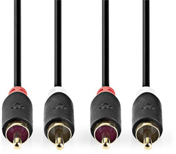 Nedis CABW24200AT05 - RCA Kabel - 50cm - Grijs